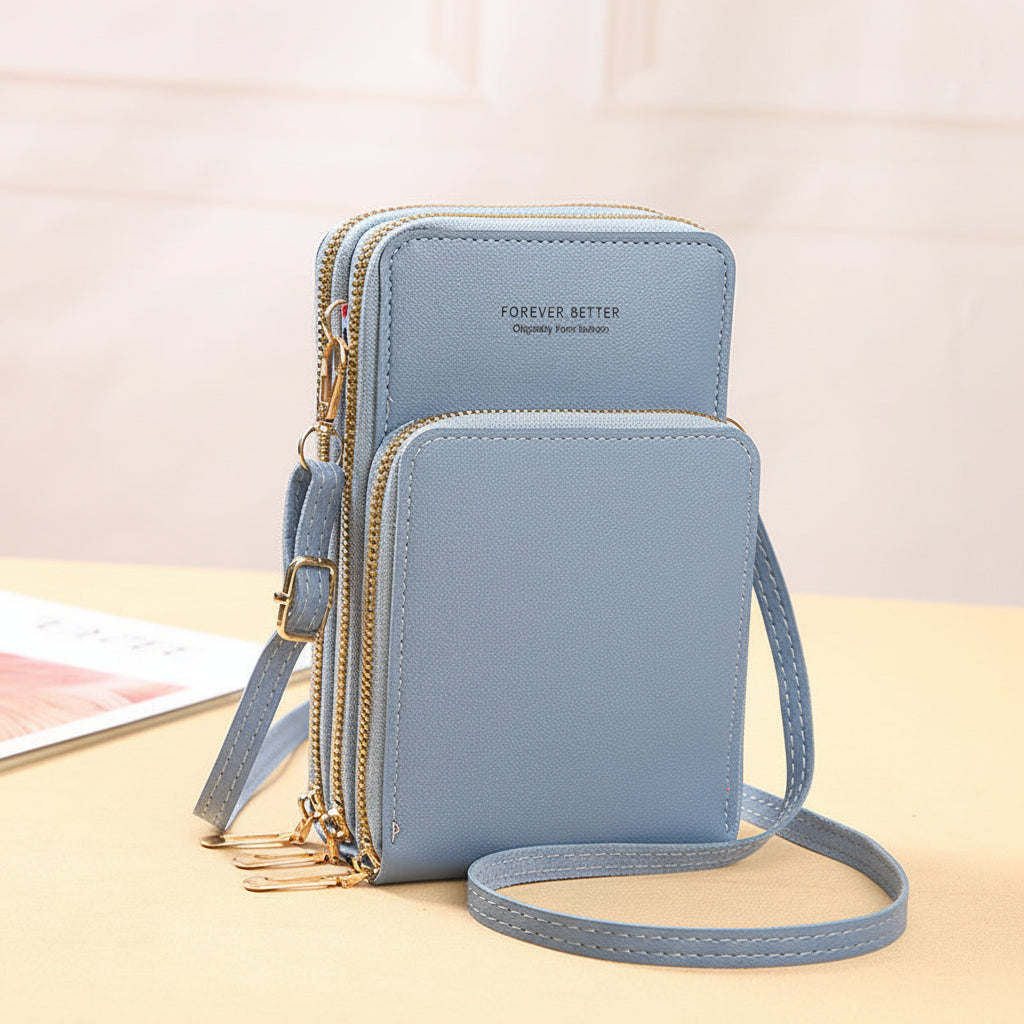 Pochette téléphone élégante tactile de couleur bleu ciel