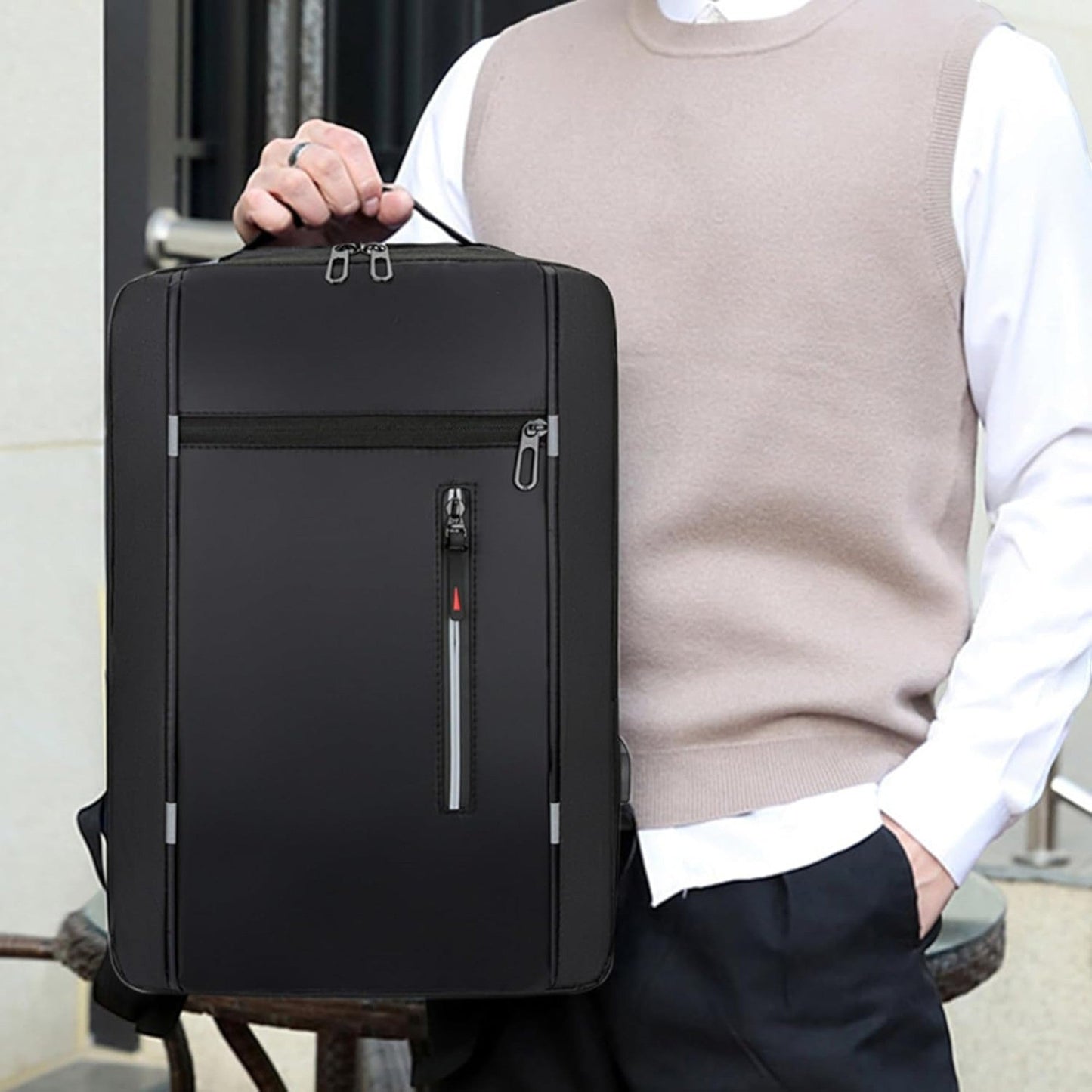 Sac à Dos pour Ordinateur - OfficeTechPack™ - Noir - La PoPoche Urbaine