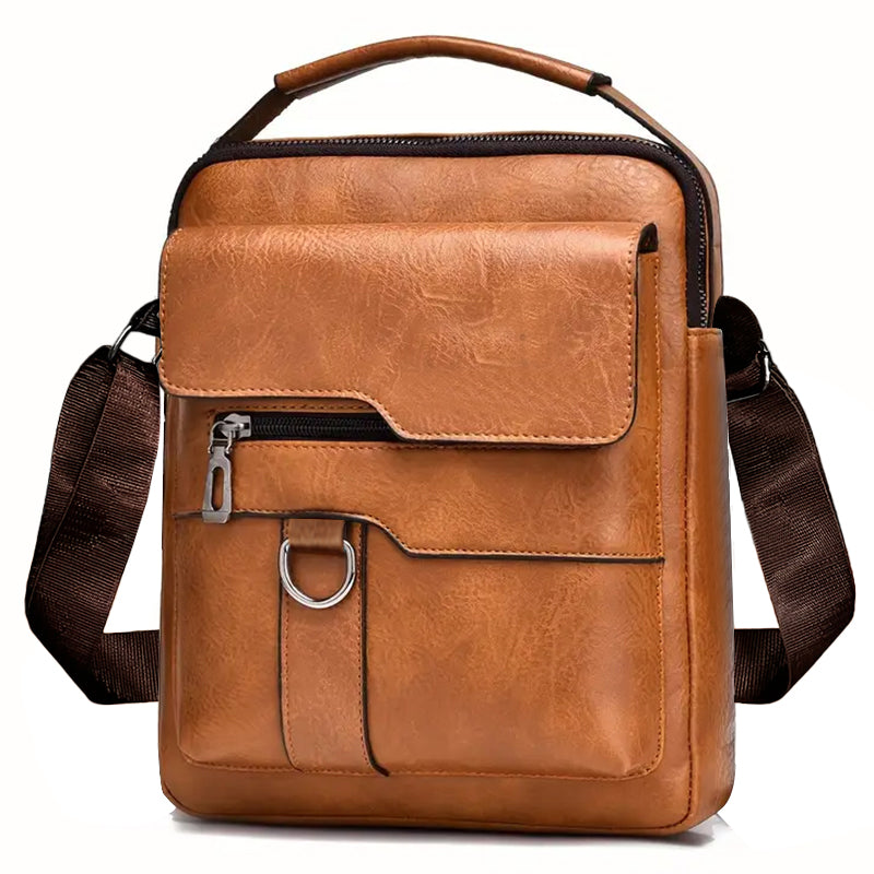 sac bandoulière homme en coloris marron clair