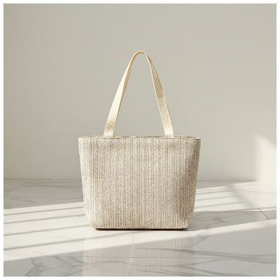 Sac cabas femme Paille Élégant en coloris blanc cassé