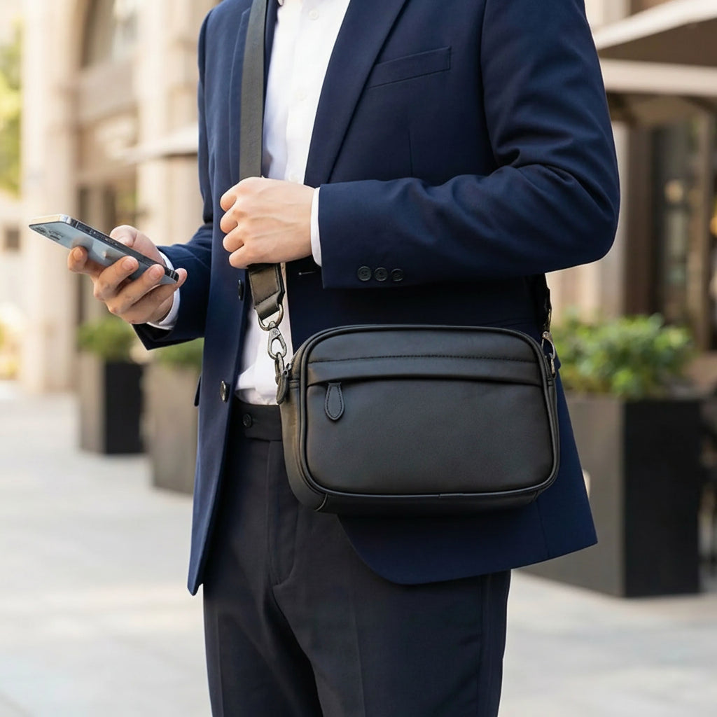 Sacoche homme élégance Urbaine avec sangle ajustable pour un port confortable