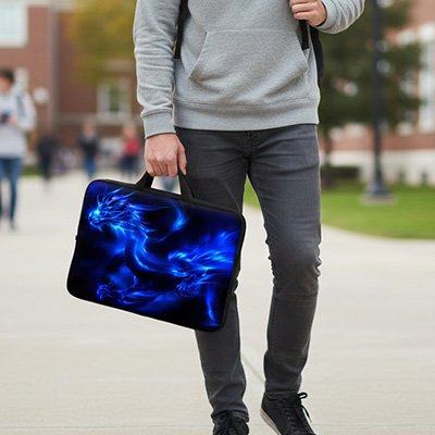 Sacoche pour ordinateur Stylée et Robuste anse noire robuste permettant un port confortable