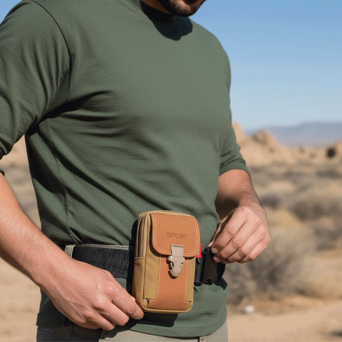 Pochette telephone multifonction avec double fermeture éclair protection élégante pour smartphone