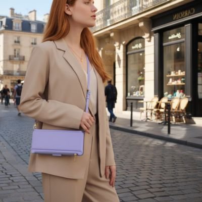 Etui pour téléphone Style Personnel, couleur mauve lilas en trois taille