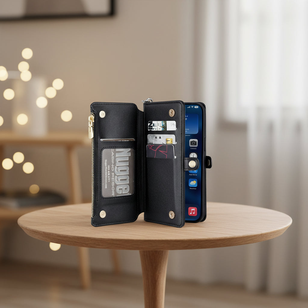 Etui pour téléphone Style Personnel, rangement cartes avec rabat sécurisé