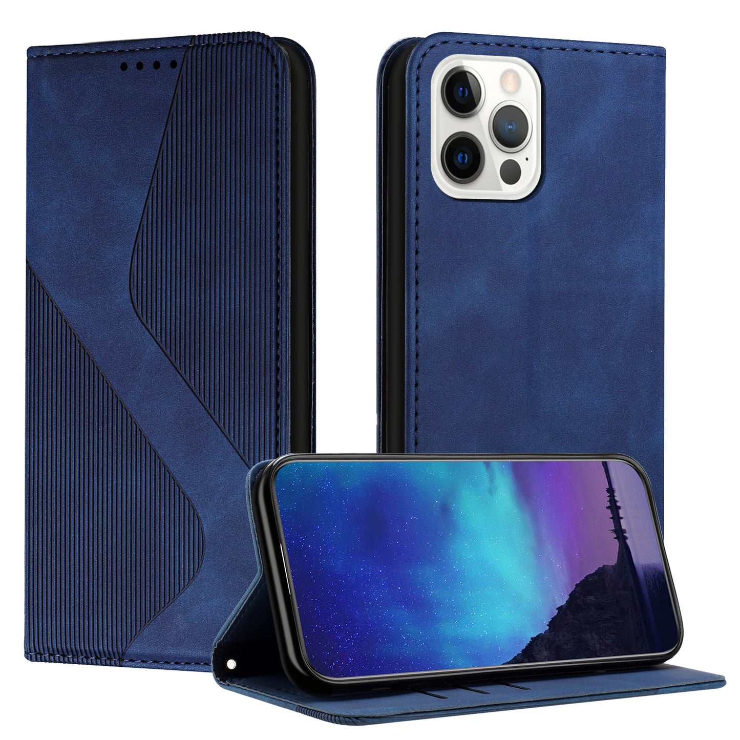 Etui téléphone Ultra Pratique, de couleur bleu en deux tailles