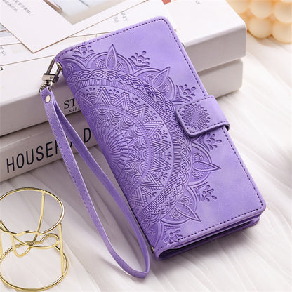 Etui téléphone Elégance Mandala, de couleur mauve lilas en trois tailles
