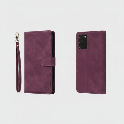 Etui téléphone Portefeuille Intégré en couleur violet compatibilité pour Galaxy