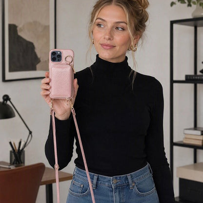 Etui téléphone Crossbody emplacement intégré avec fermeture zippée pour cartes 