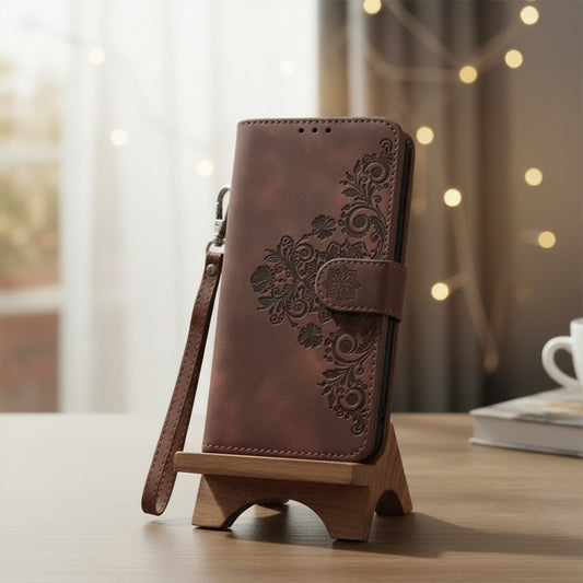 Etui téléphone Style & Confort, motifs décoratifs, ornements floraux imprimés élégants 