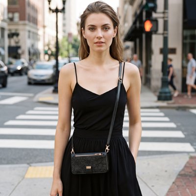 Etui téléphone Cuir Élégant, permet de porter l'ensemble en sac à main 