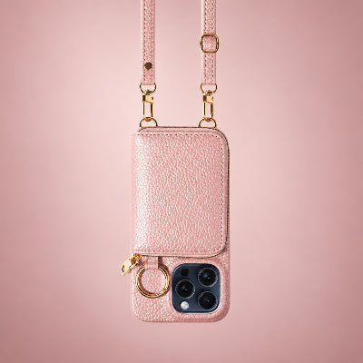 Etui téléphone Crossbody coloris rose pour iphone