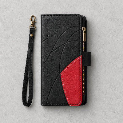 Etuis téléphone Samsung Galaxy Élégant, bicolor noir et rouge