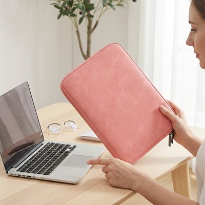 Housse ordinateur couleur rose