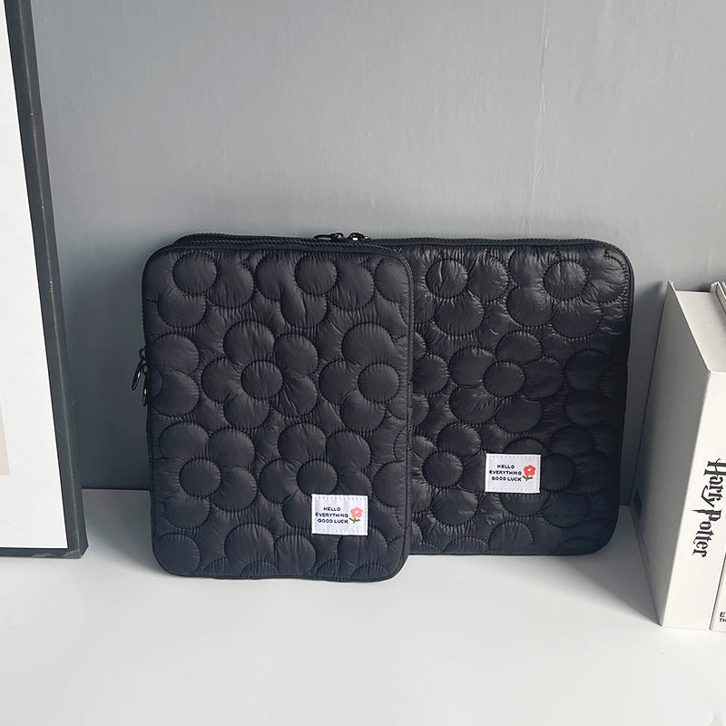 Housse ordinateur élégante matelassé Noir / 13.3 - 14 Pouces