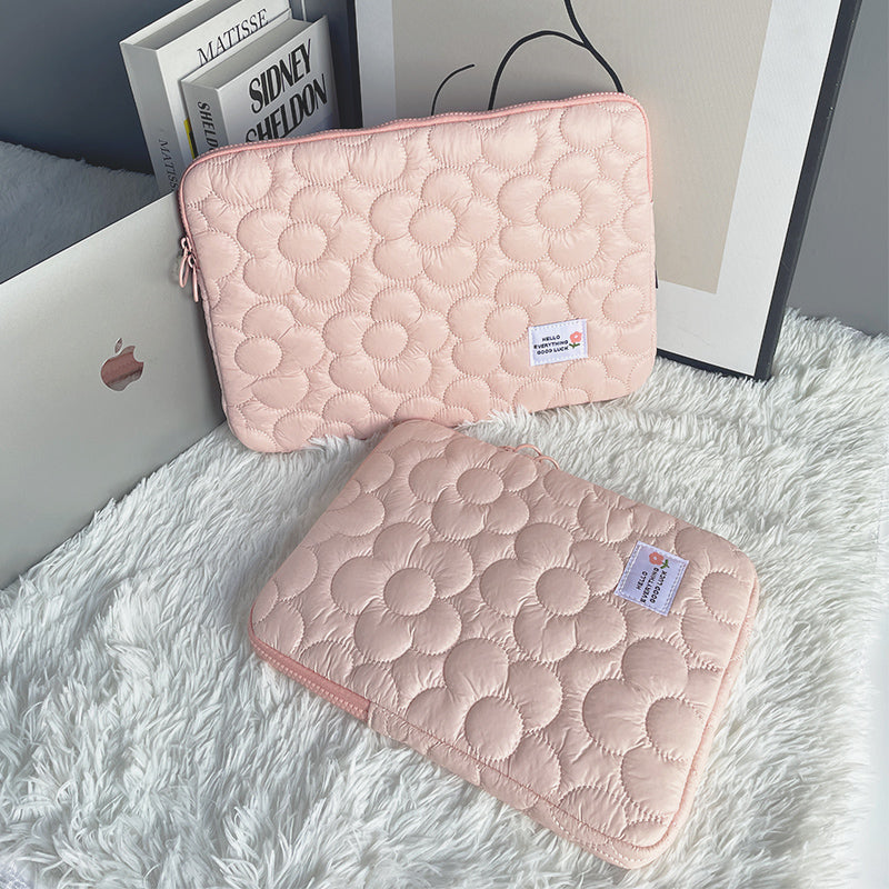 Housse ordinateur  élégante matelassé Rose / 15 - 15.6 Pouces