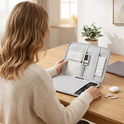 Housse pour tablette compartiments et élastiques intégrés