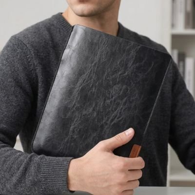 Housse tablette Élégance Protect, matériau en cuir synthétique, offre une texture élégante 