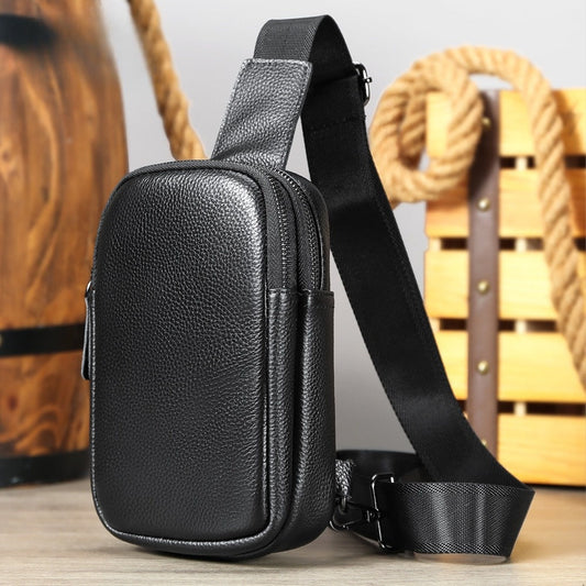 Pochette téléphone cuir élégant avec fermeture éclair double compartiment
