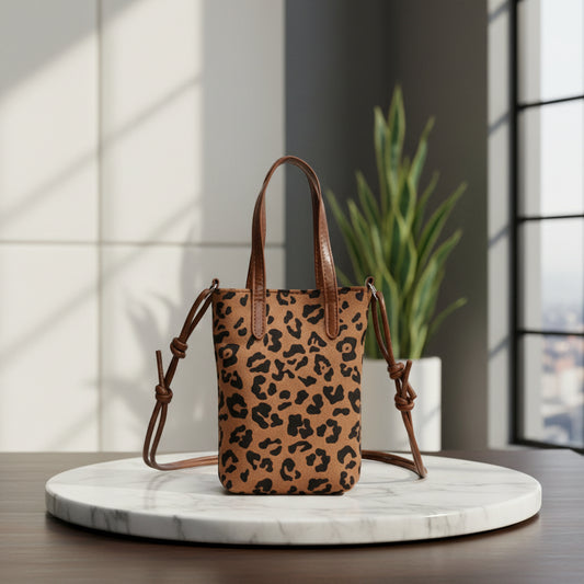 Pochette bandouliere telephone élégante en cuir, vue de face