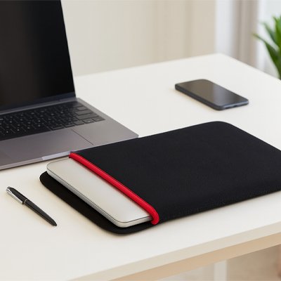 Pochette d'ordinateur Style et Ultra Fine, tissu néoprène noir offrant une protection souple 