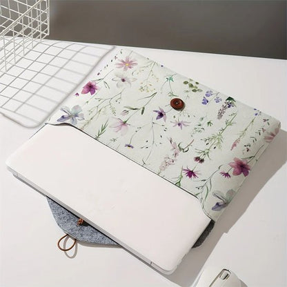 Pochette ordinateur Élégante Fleurie, compatible avec différentes tailles de portables