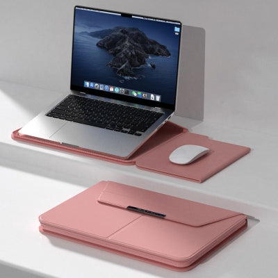 Pochette ordinateur cuir Elégance Convertible coloris rose