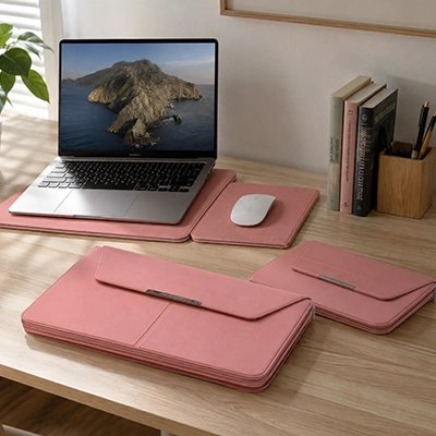 Pochette ordinateur cuir Elégance Convertible intégré tapis de souris 