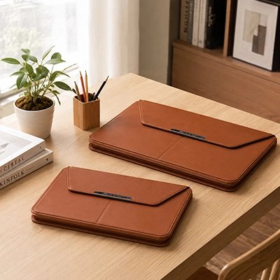 Pochette ordinateur cuir Style Sobre de haute qualité avec finition lisse et élégante
