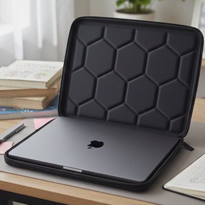 Pochette ordinateur Élégante avec Style, structure rigide en EVA avec motif hexagonal interne 