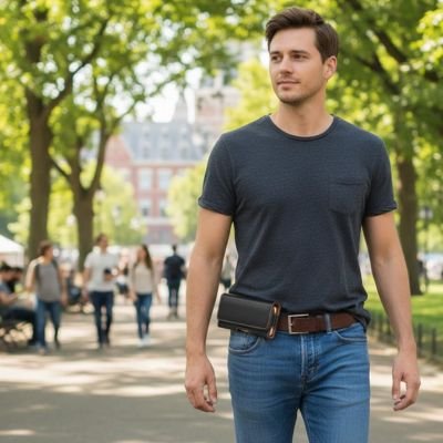 Pochette pour téléphone Sobre & Elégante, dimensions étudiées pour accueillir les téléphones de grande taille