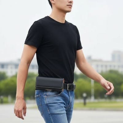 Pochette pour téléphone Sobre & Elégante, format compact horizontal