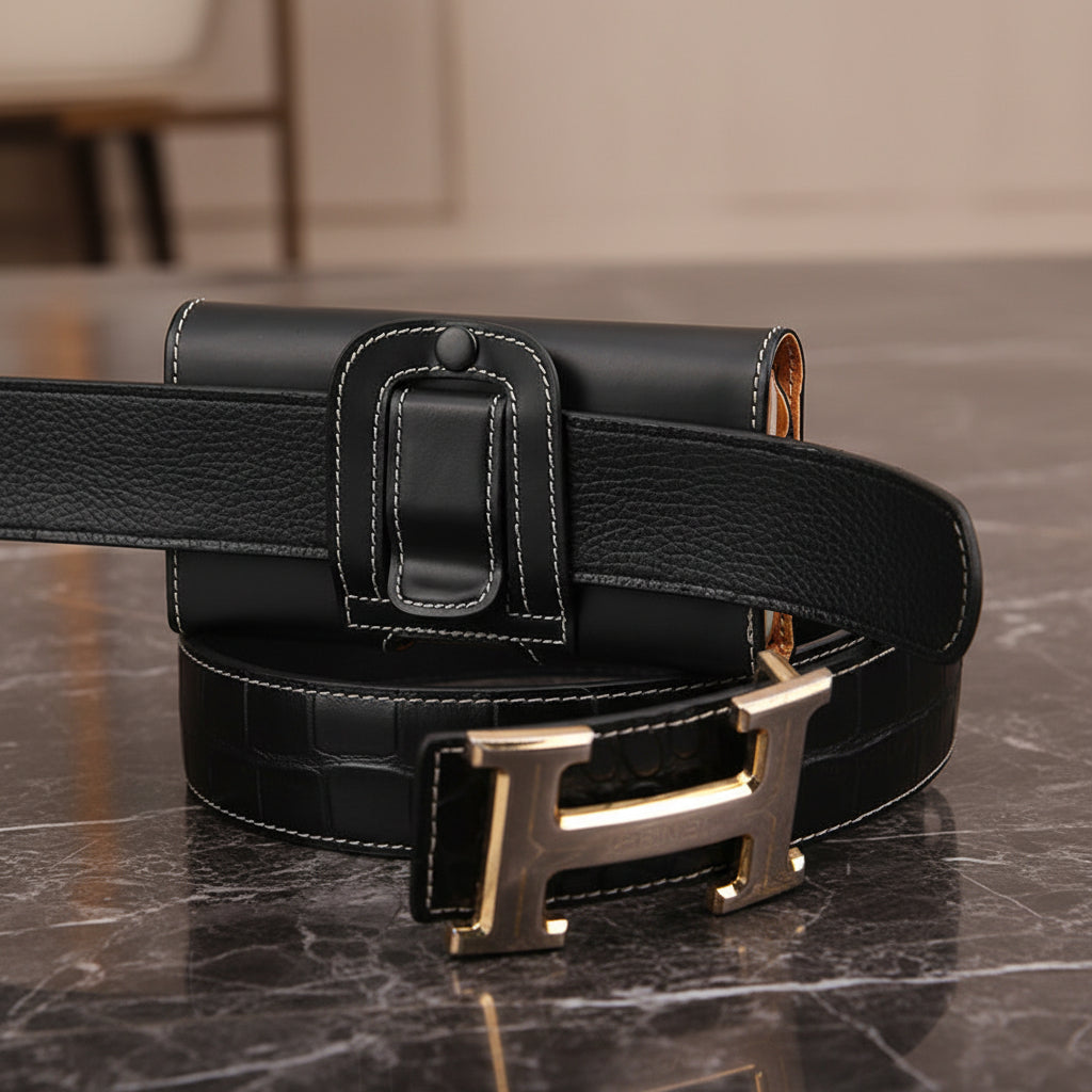 Pochette pour téléphone Sobre & Elégante passant robuste et clips pour ceinture