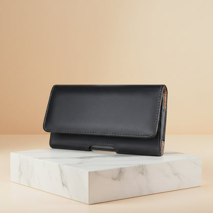 Pochette pour téléphone Sobre & Elégante en cuir noir