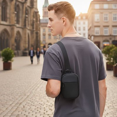 Pochette téléphone bandoulière   Élégance Moderne, porté à l'épaule