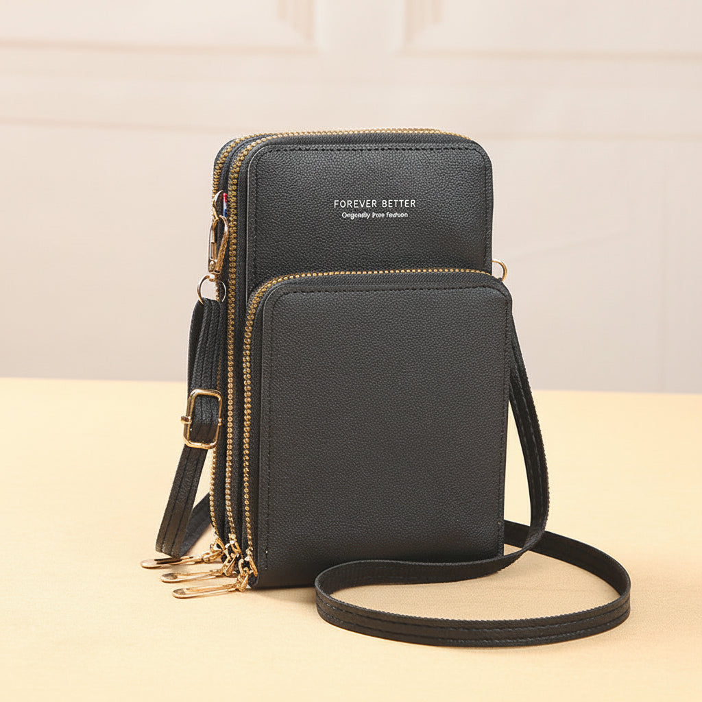 Pochette téléphone élégante tactile de couleur noir