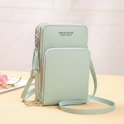 Pochette téléphone élégante tactile de couleur vert eau