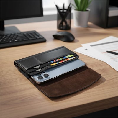 Pochette téléphone Protection élégante,  son rabat magnétique protégeant l'écran contre rayures et chocs 