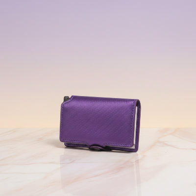 Porte carte femme RFID Pop-up en couleur mauve