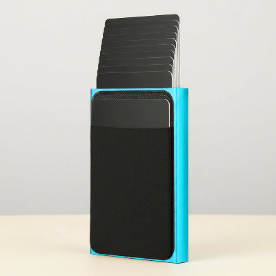 Porte carte homme élégant compact en couleur bleu / noir