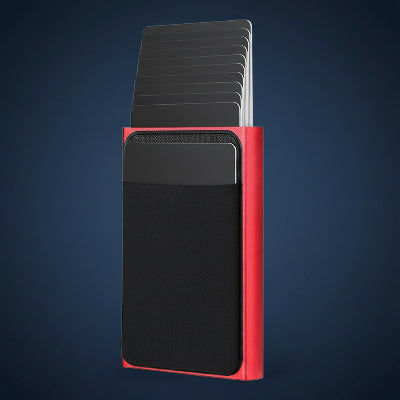 Porte carte homme  élégant compact couleur rouge/noir