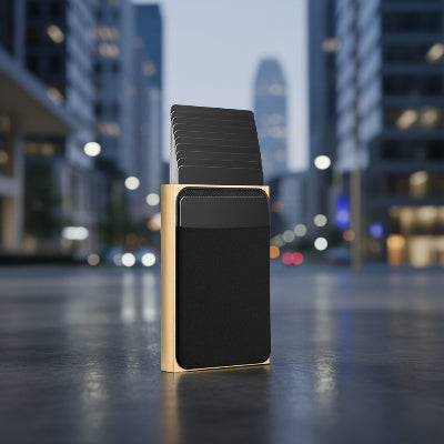Porte carte homme  Ultra-compact Premium avec poche avant discrète