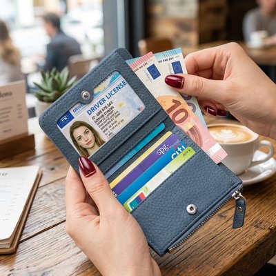 Portefeuille Élégant Compact, compartiments multiples