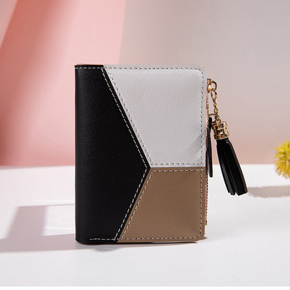 Portefeuille femme​ Élégance Pratique de couleur noir, beige et blanc