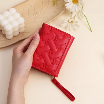 Portefeuille femme​ Premium Elégant en couleur rouge vif