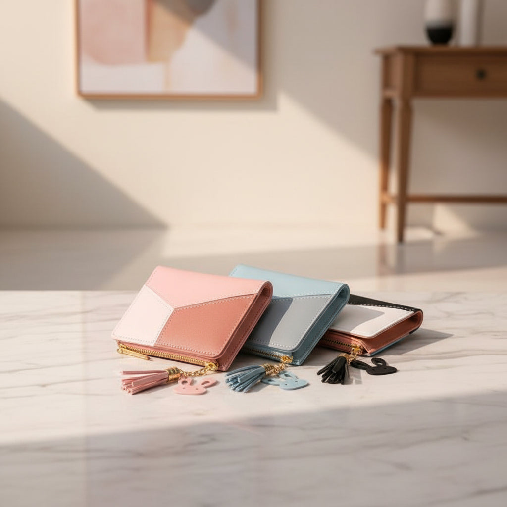 Portefeuille femme élégance pratique en trois couleurs