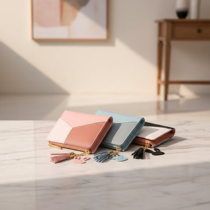 Portefeuille femme élégance pratique en trois couleurs