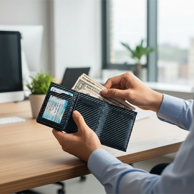 Portefeuille homme​ Design Élégant, capacité multiple, accueille cartes bancaires et billets