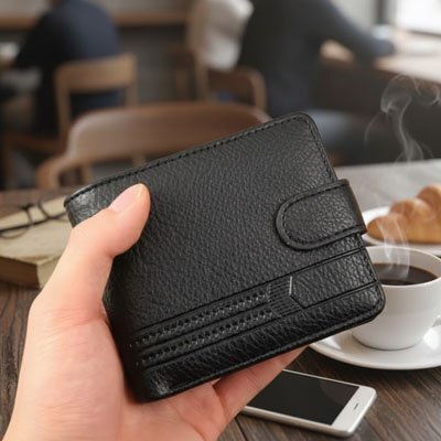 Portefeuille homme​ Rangement Optimal de couleur noir