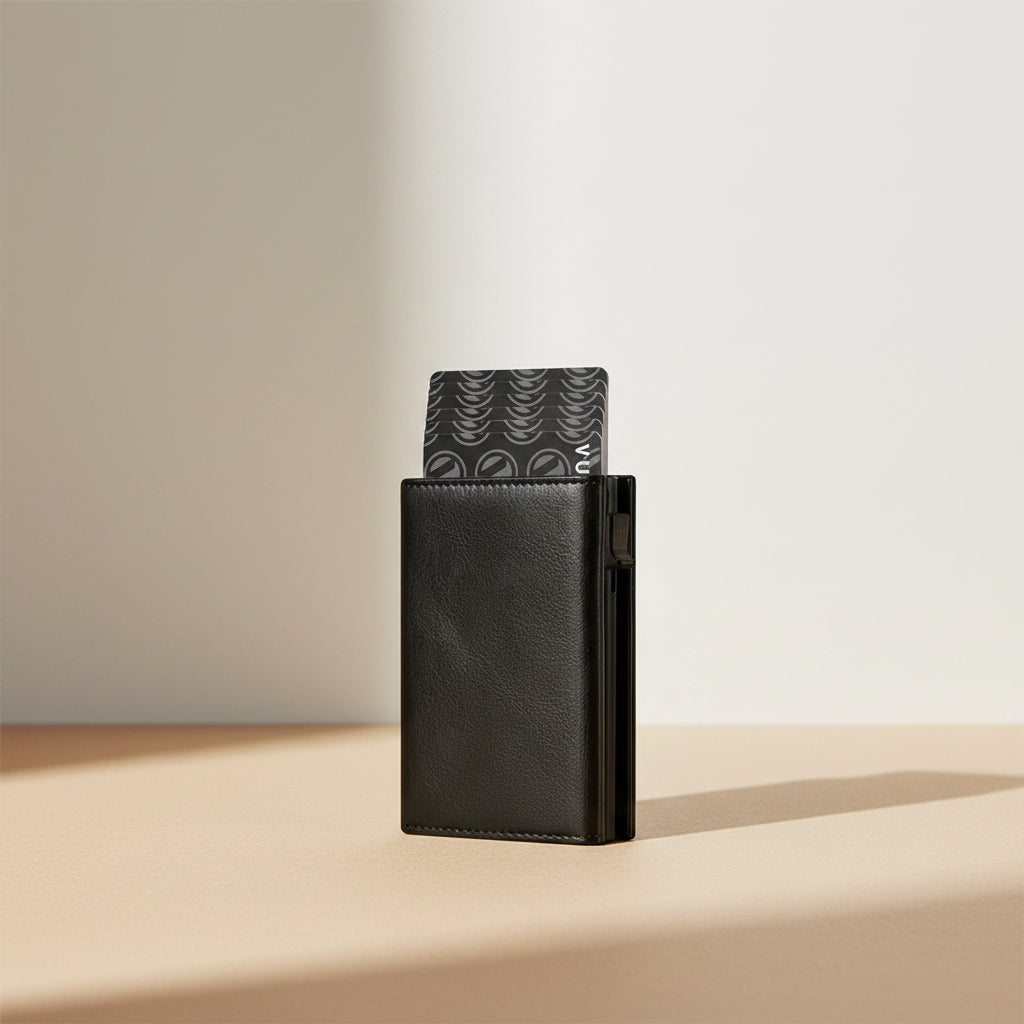 Portefeuille homme Design élégant, noir en cuir synthétique